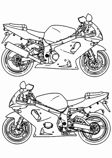 着色页: 摩托车 (运输) #136326 - 免费可打印着色页
