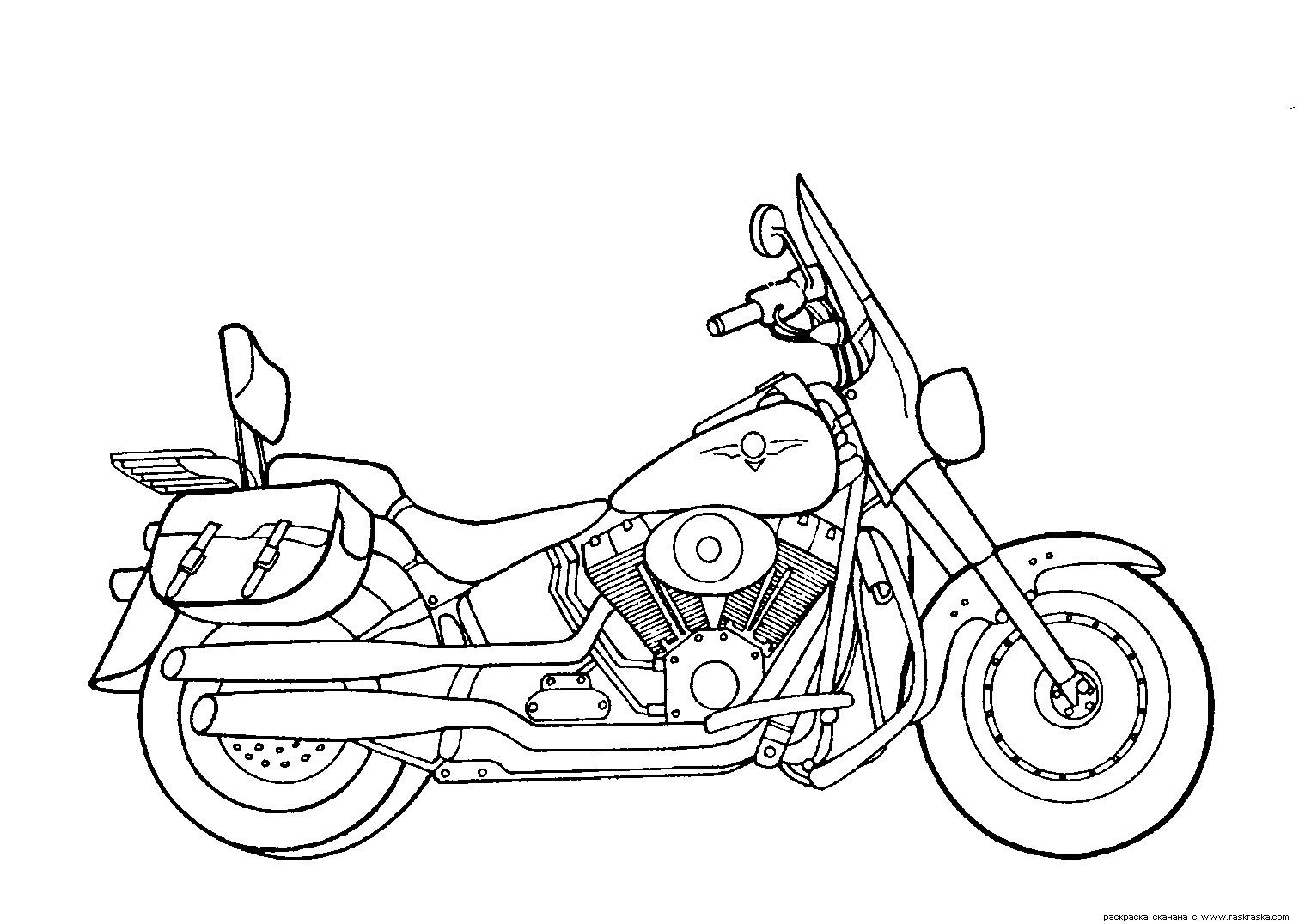 着色页: 摩托车 (运输) #136329 - 免费可打印着色页