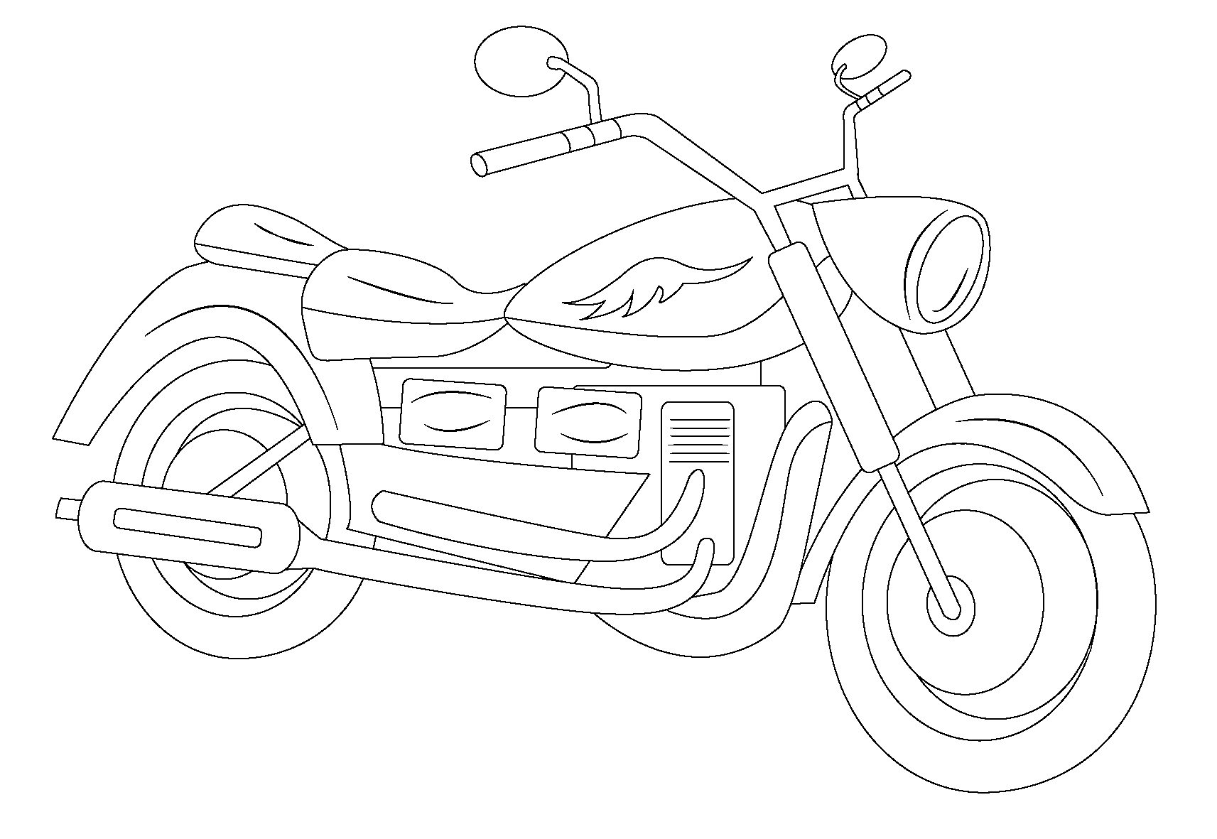 着色页: 摩托车 (运输) #136333 - 免费可打印着色页