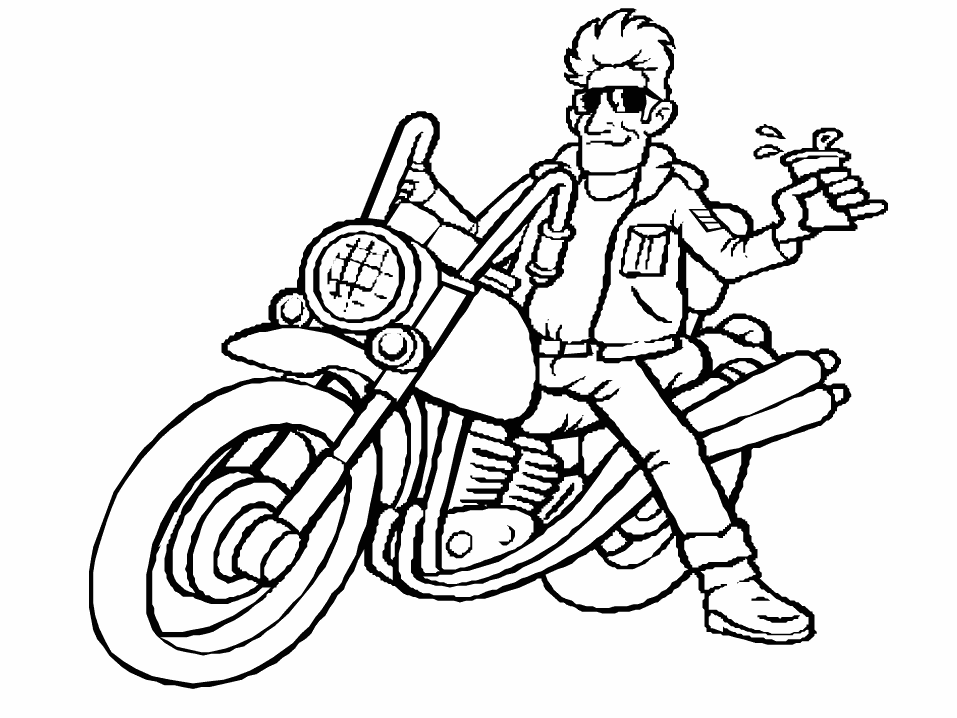 着色页: 摩托车 (运输) #136335 - 免费可打印着色页
