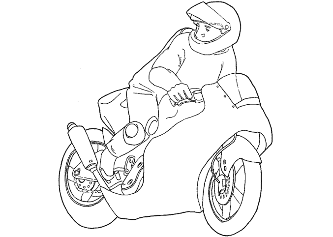 着色页: 摩托车 (运输) #136348 - 免费可打印着色页