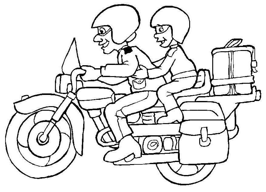 着色页: 摩托车 (运输) #136349 - 免费可打印着色页