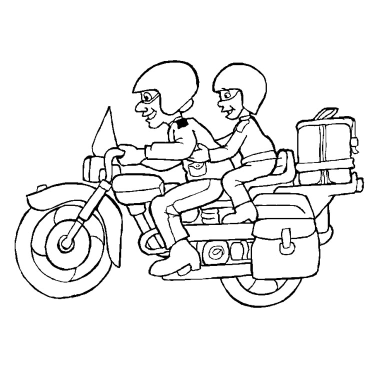 着色页: 摩托车 (运输) #136360 - 免费可打印着色页
