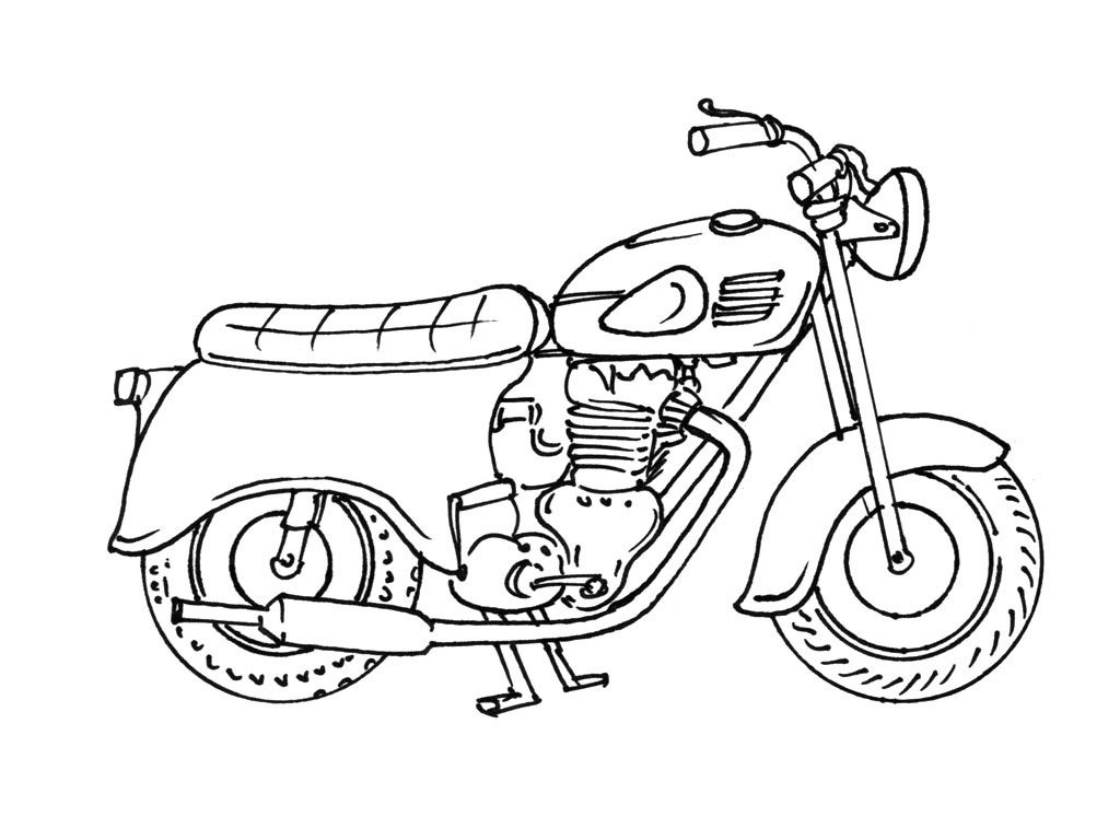 着色页: 摩托车 (运输) #136378 - 免费可打印着色页
