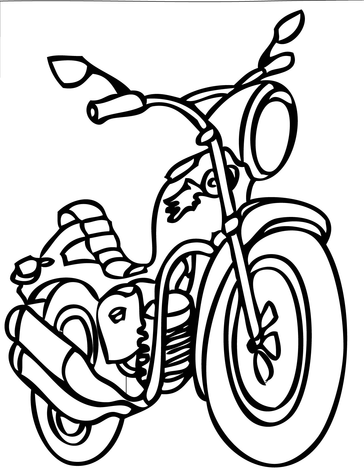 着色页: 摩托车 (运输) #136441 - 免费可打印着色页