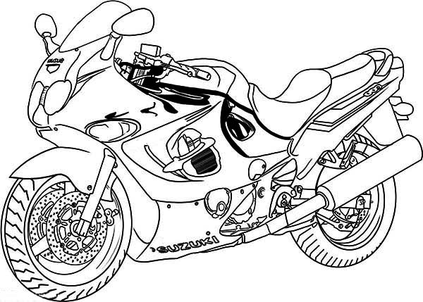 着色页: 摩托车 (运输) #136451 - 免费可打印着色页