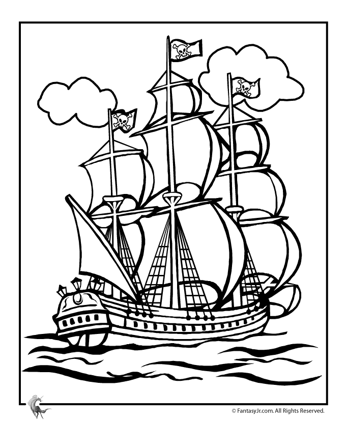 着色页: 海盗船 (运输) #138214 - 免费可打印着色页