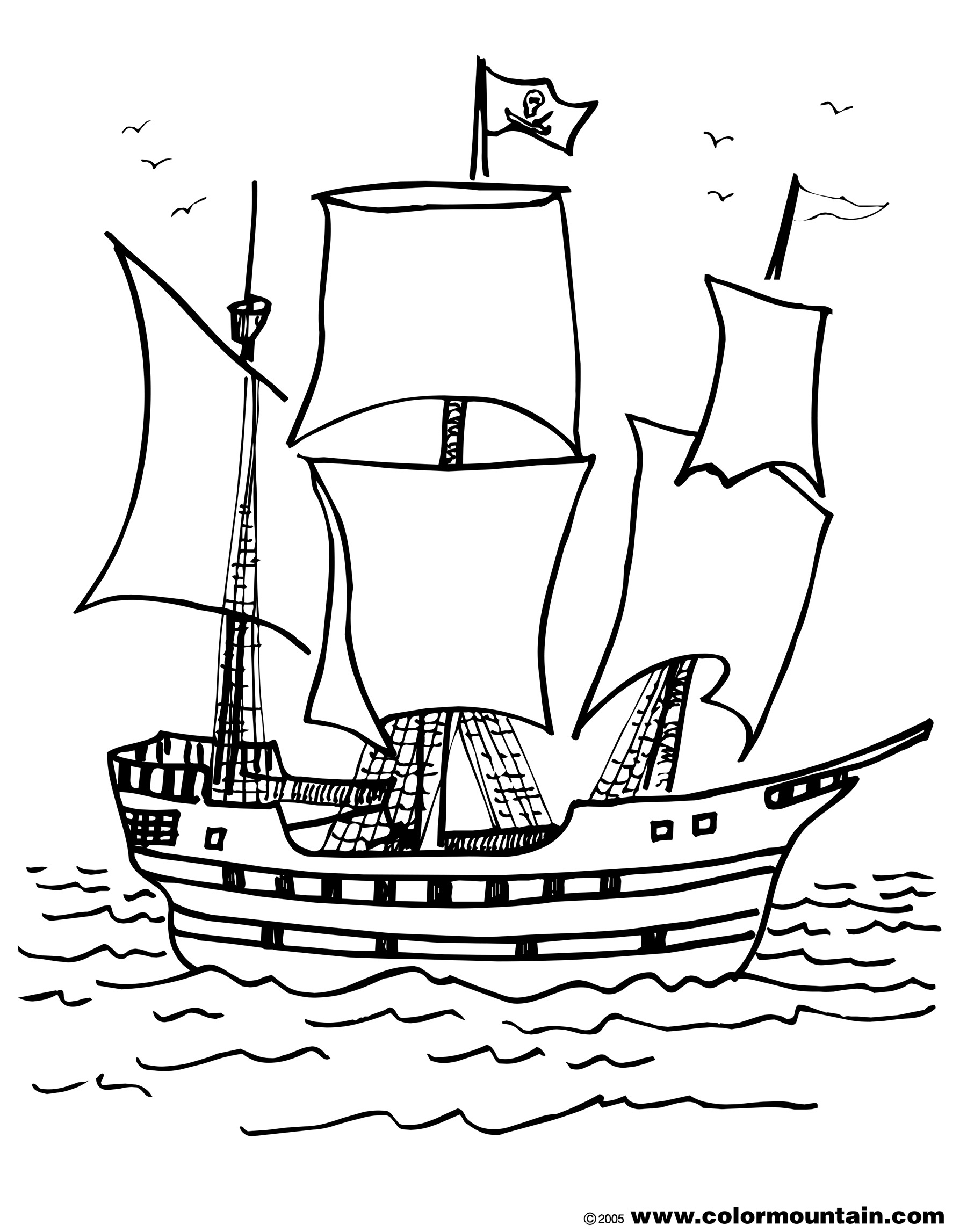着色页: 海盗船 (运输) #138230 - 免费可打印着色页