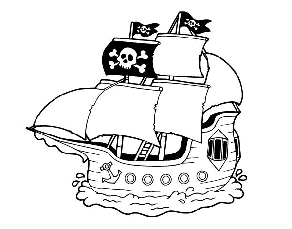 着色页: 海盗船 (运输) #138240 - 免费可打印着色页