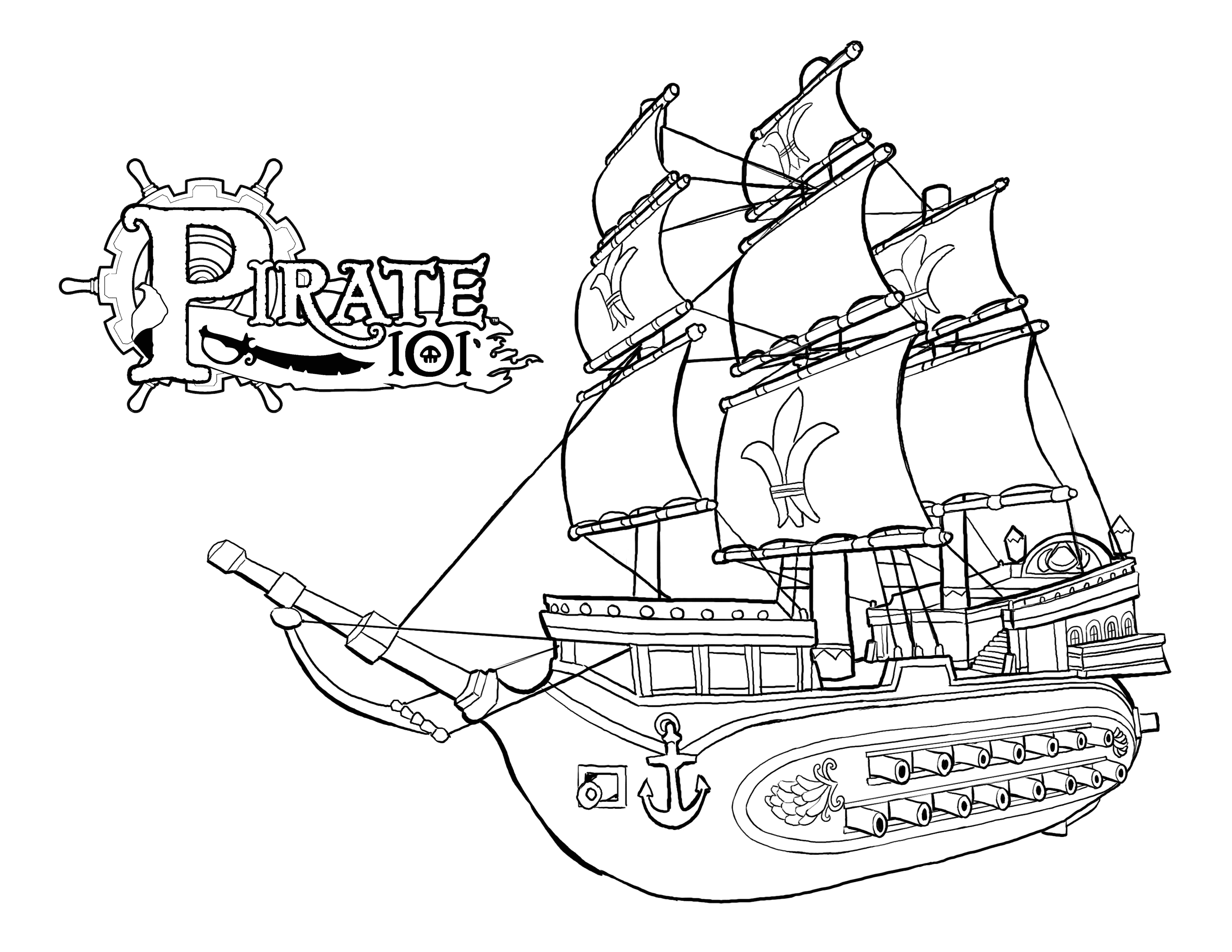 着色页: 海盗船 (运输) #138243 - 免费可打印着色页