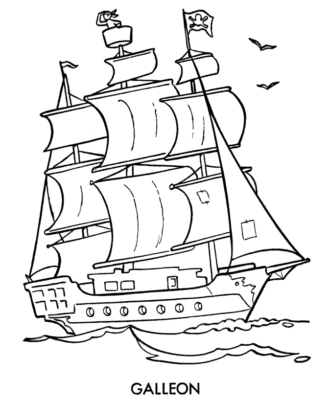 着色页: 海盗船 (运输) #138246 - 免费可打印着色页