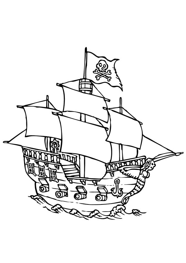 着色页: 海盗船 (运输) #138349 - 免费可打印着色页