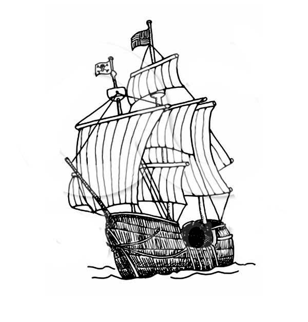 着色页: 海盗船 (运输) #138404 - 免费可打印着色页