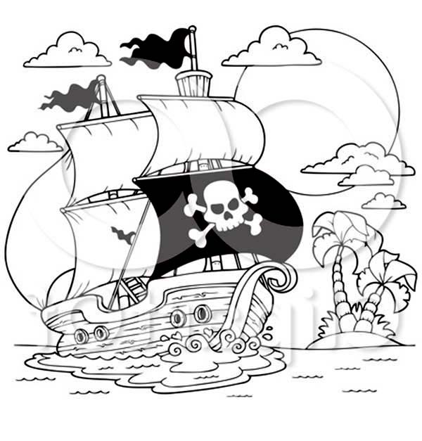 着色页: 海盗船 (运输) #138411 - 免费可打印着色页
