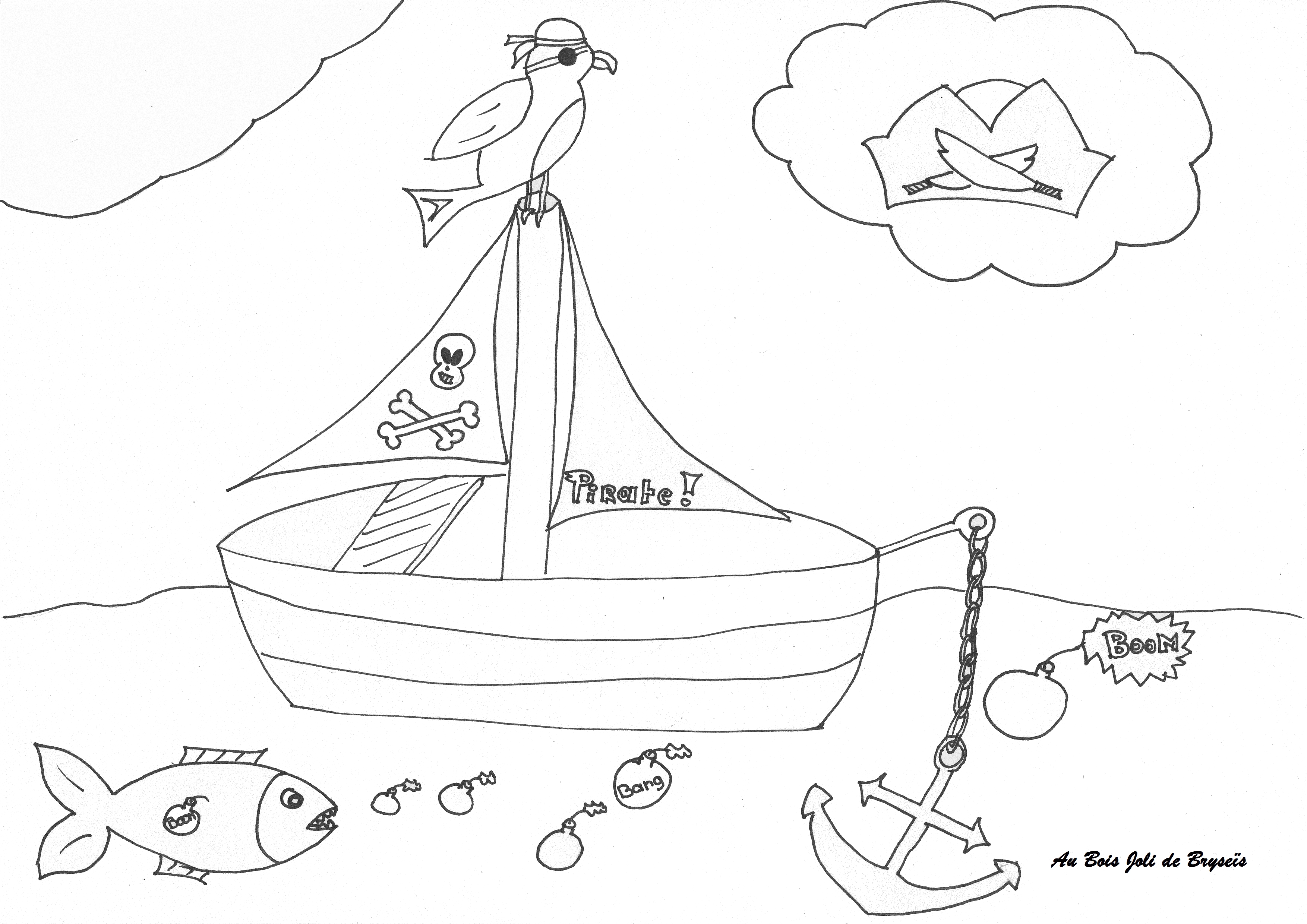 着色页: 海盗船 (运输) #138414 - 免费可打印着色页