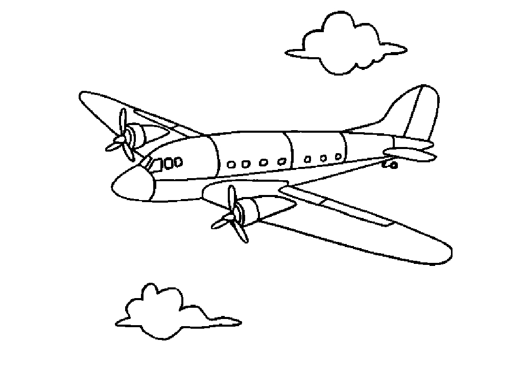 着色页: 飞机 (运输) #134780 - 免费可打印着色页