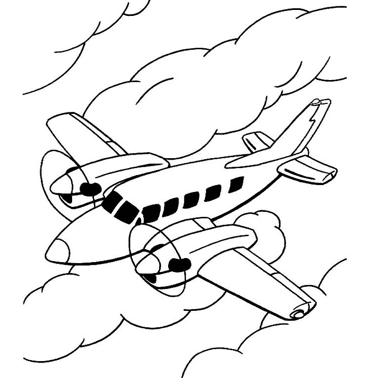 着色页: 飞机 (运输) #134806 - 免费可打印着色页