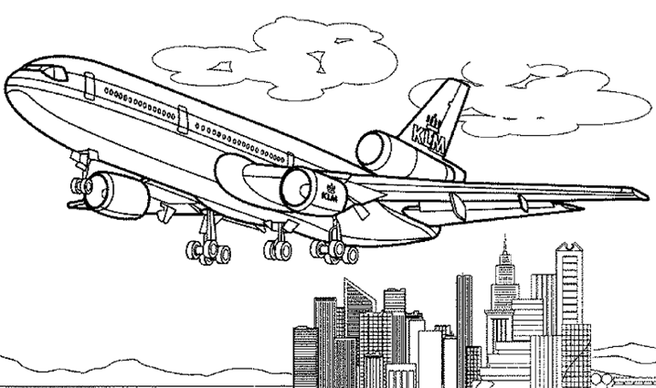 着色页: 飞机 (运输) #134930 - 免费可打印着色页