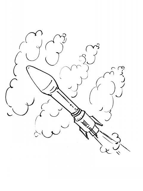 着色页: 火箭 (运输) #140110 - 免费可打印着色页