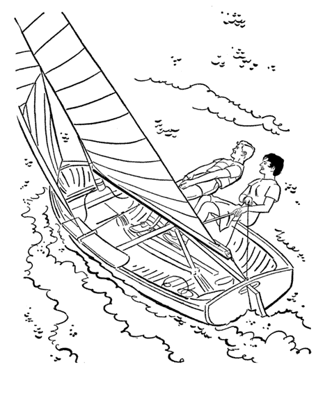 着色页: 帆船 (运输) #143549 - 免费可打印着色页