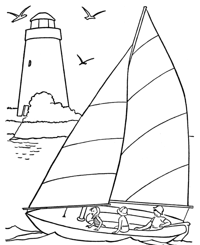 着色页: 帆船 (运输) #143552 - 免费可打印着色页