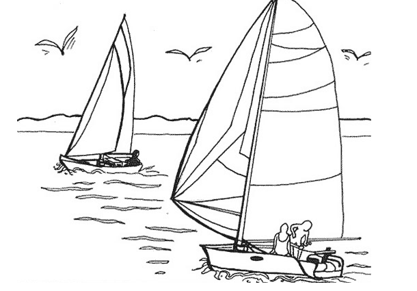 着色页: 帆船 (运输) #143555 - 免费可打印着色页