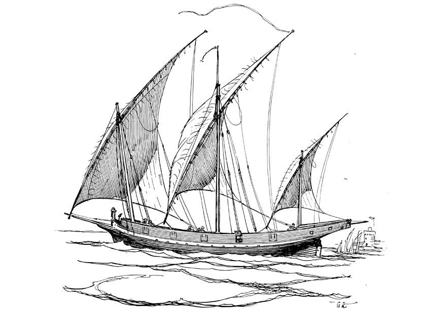 着色页: 帆船 (运输) #143556 - 免费可打印着色页