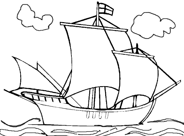 着色页: 帆船 (运输) #143558 - 免费可打印着色页