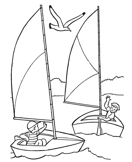 着色页: 帆船 (运输) #143559 - 免费可打印着色页