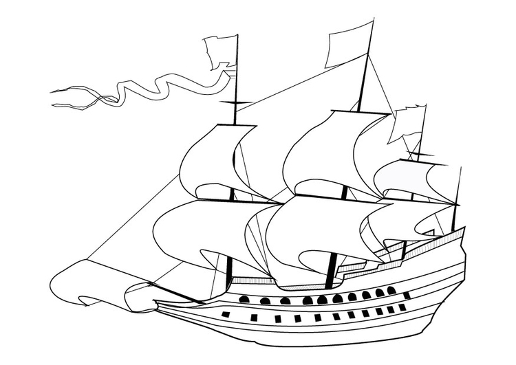 着色页: 帆船 (运输) #143565 - 免费可打印着色页
