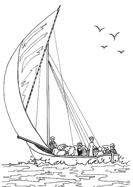 着色页: 帆船 (运输) #143566 - 免费可打印着色页