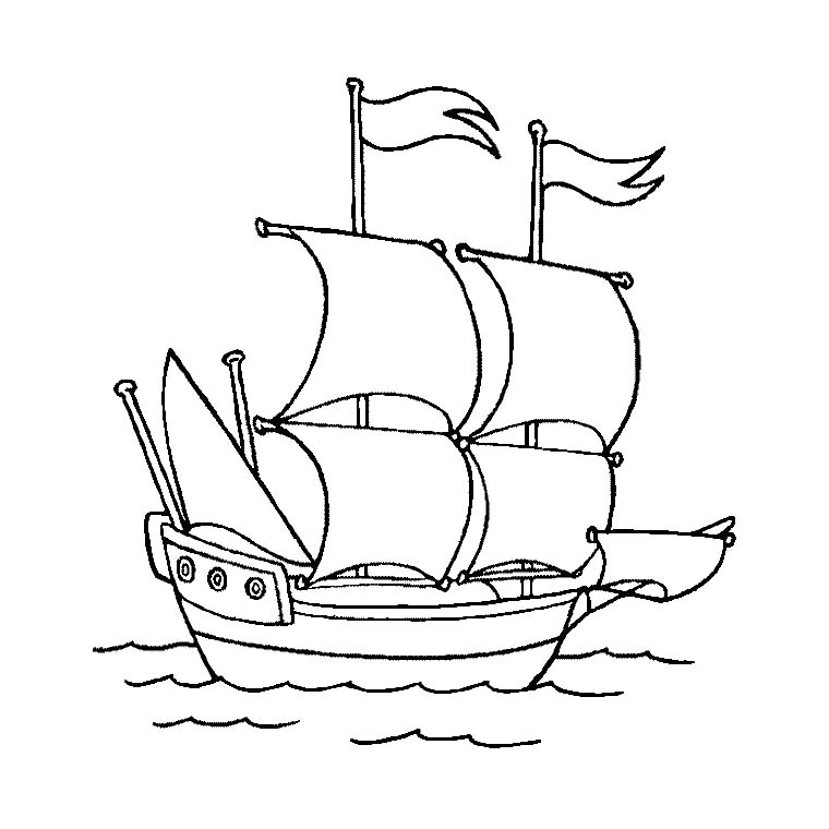 着色页: 帆船 (运输) #143571 - 免费可打印着色页