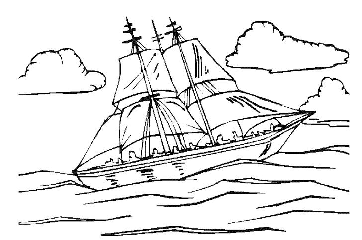 着色页: 帆船 (运输) #143580 - 免费可打印着色页