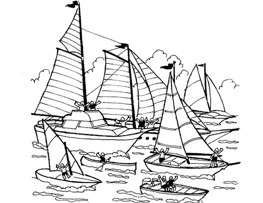 着色页: 帆船 (运输) #143593 - 免费可打印着色页