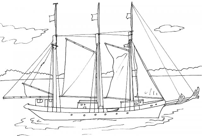 着色页: 帆船 (运输) #143600 - 免费可打印着色页
