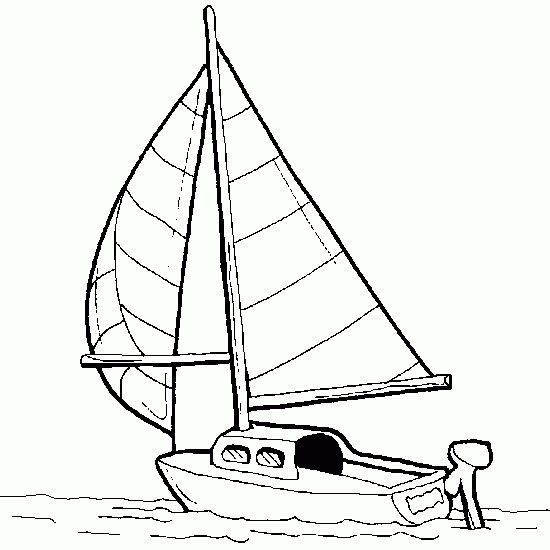 着色页: 帆船 (运输) #143602 - 免费可打印着色页