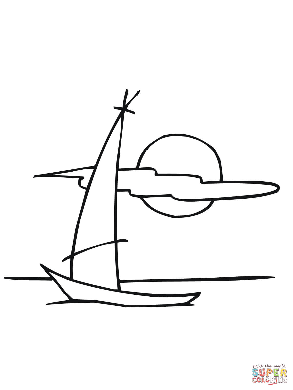 着色页: 帆船 (运输) #143607 - 免费可打印着色页