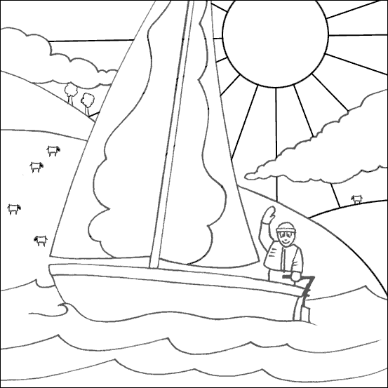 着色页: 帆船 (运输) #143615 - 免费可打印着色页