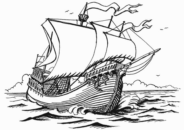 着色页: 帆船 (运输) #143622 - 免费可打印着色页