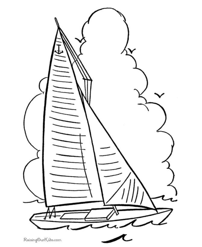 着色页: 帆船 (运输) #143623 - 免费可打印着色页