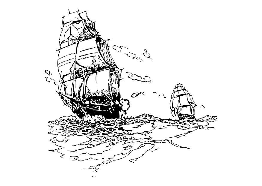 着色页: 帆船 (运输) #143636 - 免费可打印着色页