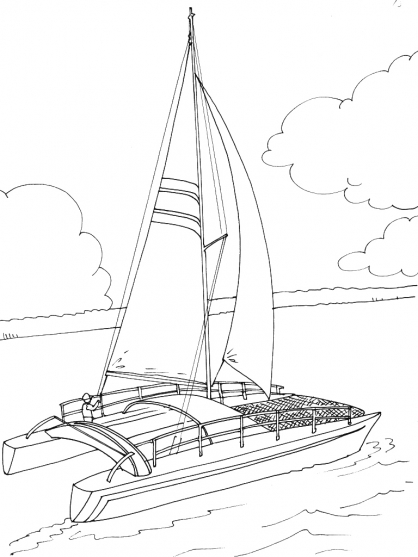 着色页: 帆船 (运输) #143748 - 免费可打印着色页