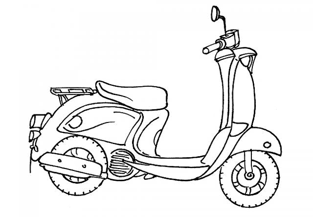 着色页: 小型摩托车 (运输) #139535 - 免费可打印着色页