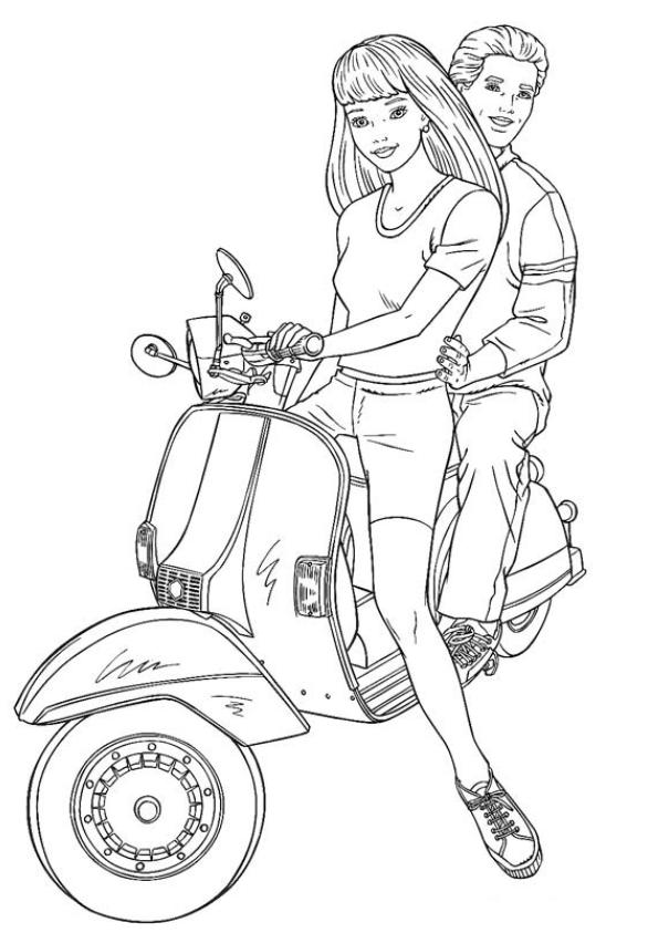 着色页: 小型摩托车 (运输) #139557 - 免费可打印着色页