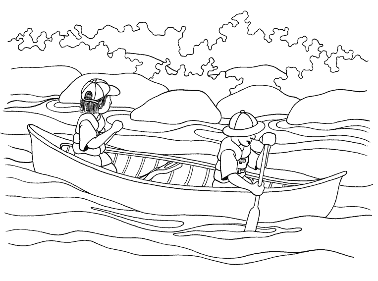 着色页: 独木舟/划艇 (运输) #142191 - 免费可打印着色页