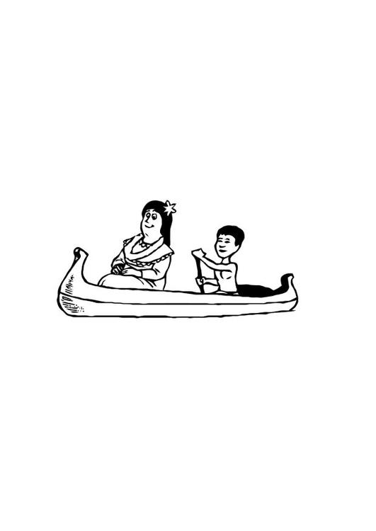 着色页: 独木舟/划艇 (运输) #142200 - 免费可打印着色页