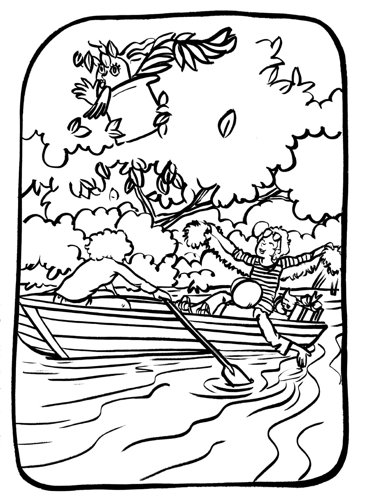 着色页: 独木舟/划艇 (运输) #142328 - 免费可打印着色页
