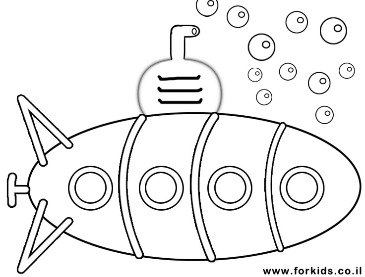 着色页: 潜艇 (运输) #137692 - 免费可打印着色页