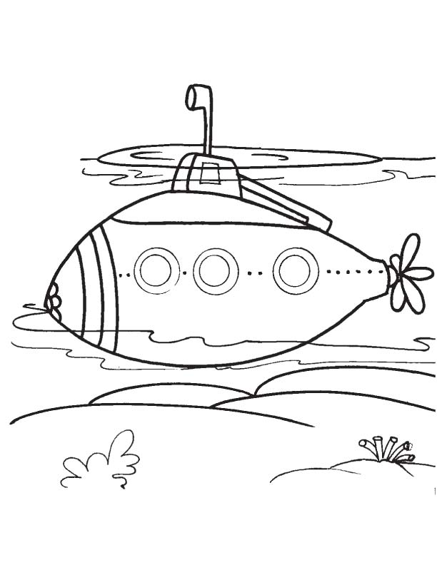 着色页: 潜艇 (运输) #137731 - 免费可打印着色页
