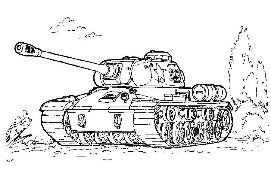 着色页: 坦克 (运输) #138001 - 免费可打印着色页
